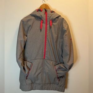 Roxy grey & pink lined snowboard jacket